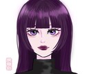 病みかわいい女の子のアイコン描きます アイコンに使える女の子のイラストを制作します。 イメージ1