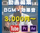あなたの動画にBGM、効果音を付けます ご要望に応じて動画にBGM、効果音を付けます！ イメージ1