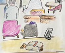 イラストを描きます スピード感の有る、線画に色々な方法で色を付けます。 イメージ2