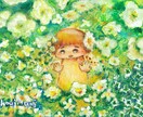 妖精とお花の絵画をクレヨンで描きます 思い出　大切　記念　お花　プレゼント イメージ2