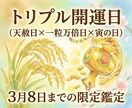トリプル開運日の効果を最大限に活かします 【3月8日までの限定鑑定】一年に数回しかない開運日をあなたに イメージ1