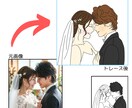 似顔絵でウェルカムボード作成します おふたりの素敵な写真をトレースして似顔絵を描きます！ イメージ2