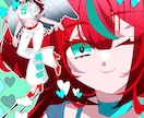 立ち絵＆顔アップ一枚のイラストに詰め込んで描きます キャラクターの立ち絵と顔アップ一枚のキャンバスに描きます！ イメージ3