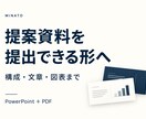 メモから提出できる提案資料を制作します 決めてほしいことが、ひと目で伝わる資料へ イメージ1