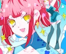 立ち絵＆顔アップ一枚のイラストに詰め込んで描きます キャラクターの立ち絵と顔アップ一枚のキャンバスに描きます！ イメージ1
