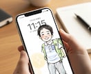 スマホ壁紙用！家族・お子さんの似顔絵画像作ります 似顔絵歴15年以上のベテラン作家がほんわかそっくりに描きます イメージ1