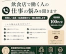 飲食店で働く人の仕事の悩みを聞きます 料理人・店長・社員経験から一緒に整理します イメージ1