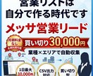 NEW「メッサ営業リード」自動で収集出来ます 集客をもっと楽に、もっと簡単に イメージ1