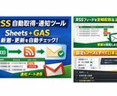 RSS自動取得＆更新通知ツールお譲りします RSSを自動監視し、新着・更新をスプレッドシートへ反映 イメージ1