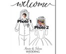 お洒落なイラストの結婚式ウェルカボード作成します A3ポスター印刷代込みのお値段！パネル印刷にも対応◎ イメージ3