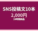 X・Instagram用 投稿文10本作ります 事業に合わせた投稿文10本作成 イメージ1