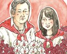 似顔絵ギフトセット◇プレゼント似顔絵描きます ナチュラルフレーム額装＆プレゼントラッピング付きサービスです イメージ5