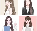 大人女性向け可愛い水彩風アイコンお安く作成します 商用無料！ビジネス／副業／アイコン／挿絵／名刺／プレゼント イメージ3