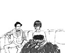 ウェディング・結婚式の似顔絵・イラストを作成します 記念に残るシーンを絵に友達へのプレゼント、スマホの壁紙などに イメージ2