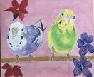 愛鳥さんを水彩絵の具で【通常色紙】に描きます 鳥さんの誕生日・記念日にちなんだお花を添えて水彩画を描きます イメージ4