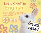 English texting！英語チャットします 30 min real-time :) 30分の英語チャット イメージ1
