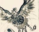 水墨画風イラストを作成します 筆で動きのあるイラストを描きます イメージ3