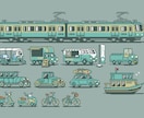 お好きな乗り物をドット絵で描きます シンプルでかわいい、レトロゲーム風の乗り物ドット絵 イメージ1