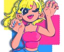 ポップでカラフルなイラスト描きます 周りと差をつけたい人必見！目を引く個性的な絵柄です！ イメージ1