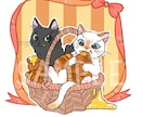 動物･ペット×お菓子イラスト☆かわいく描きます 犬･猫･鳥どんな子でも･商用利用オプション有･ラフまで無料 イメージ3
