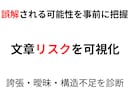 文章リスク診断＋構造評価します 誤解・クレーム要因を事前に可視化 イメージ1