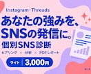 あなたの強みを活かすSNS発信をご提案します Instagram・Threads｜望みと個性から個別分析 イメージ1