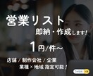 営業先リストをターゲット絞って作成します 【全国OK】業種やエリア問わず取得！ イメージ1