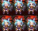 黒猫ゴシック衣装セミオーダーSDイラスト描きます 瞳の色・髪型を自由指定！ハロウィン向けの可愛いミニキャラ♪ イメージ6