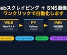 スクレイピング＋SNS画像自動生成します WebスクレイピングとSNS用画像の生成を一括自動化します イメージ1