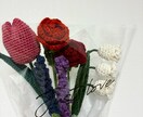 毛糸のお花でブーケ作ります 枯れない、水やり不要毛糸で編んだお花でブーケを作ります イメージ4