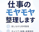 仕事のモヤモヤ整理します 考えすぎて動けない状態から、一緒に整理していきます。 イメージ1