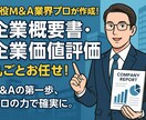 企業概要書の作成をします DDの論点となる部分や洗い出し、簡易的な評価を含みます。 イメージ1