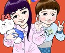 SNS向きの可愛い似顔絵アイコン描きます 看護師歴12年！やさしくかわいい似顔絵が得意です！ イメージ2