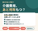 親の介護費用を試算し、在宅と施設を比較します 薬剤師×FP×ケアマネ試験合格。家族で共有できるレポートに イメージ1