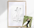 前撮り︱結婚写真からオシャレな線画イラストにします ウェルカムボードや結婚式後も楽しめるシンプルな線画イラストを イメージ5