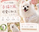 うちの子を手描き風で可愛く加工します 大切な家族の「今」を世界に一枚だけの特別な写真にしませんか？ イメージ1