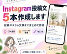 Instagram投稿文を5本作成します 投稿ネタから文章までまとめて作成します イメージ1