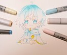 アナログでアイコン用の絵を描きます 淡い色を使ったコピックのイラストです イメージ4