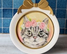 お花で飾った愛猫ちゃんのミニ肖像画を手描きします パステルの温かいタッチで可愛らしく♡リボンフレーム付きです♫ イメージ7