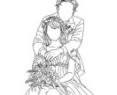 写真から上品な線画イラスト制作します 〜ウェディング・記念日・ギフトにおすすめ〜 イメージ6