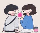 カップルイラスト × SNSアイコン描きます 大切な人との記念日に！ゆるい似顔絵を描きます イメージ1