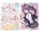 可愛くてキラキラしたイラストを描きます 背景に可愛いステッカーを使用した1枚絵をお描きします♡ イメージ4