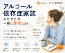 アルコール依存症家族のモヤモヤ、一緒に整理します 家族だからこその苦しさ、分かります イメージ1