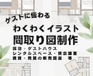 おしゃれなイラスト間取り図を制作します 雰囲気伝わるおしゃれなイラスト間取り図 イメージ1