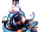 キャラクターの立ち絵、一枚絵を作成します 邪悪なキャラデザやモンスター娘が得意ですモンスターも可能です イメージ5