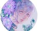 美麗なイラストを細部まで丁寧にお描きします お好みの花や植物を添えて衣装やデザインもこだわった一枚を。 イメージ4