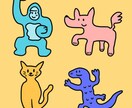 ゆるーい動物のイラストをお描き致します 多数サンプルの作風から選べる可愛いイラストたち！ イメージ3