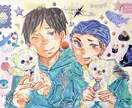 シールコラージュのアナログイラストをお描きします アナログでしか出せない特別な煌めきをご提供します✩ イメージ2