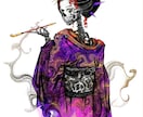 和風なダークファンタジーイラストを作成します タトゥーデザインなどもできます。 イメージ7