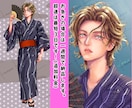 綺麗可愛い和装姿の一枚絵を厚塗りで描きます 息を呑む美しさ、重厚な色使いで貴方だけの一枚絵をお描きします イメージ4